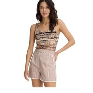 NEW ALLISON NEW YORK bianca viscose blend tank in terracotta